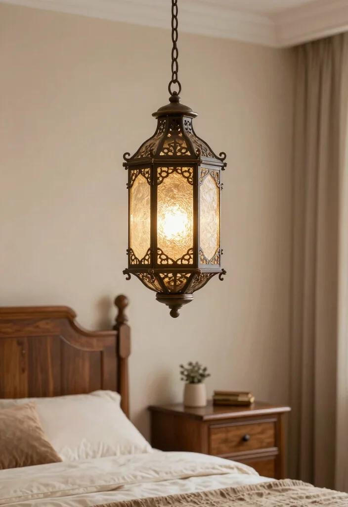 18 Small Bedroom Chandelier Ideas That Add Elegant Glow - 12. Traditional Lantern-Style Chandelier 1