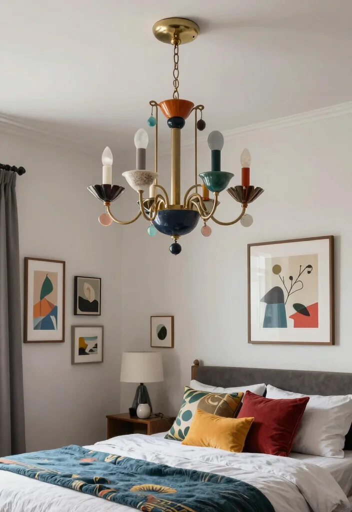 18 Small Bedroom Chandelier Ideas That Add Elegant Glow - 14. Eclectic Mixed-Media Chandelier 1