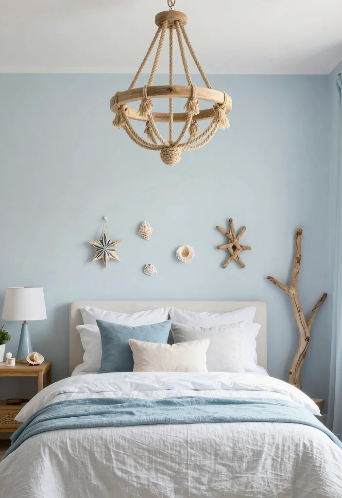 18 Small Bedroom Chandelier Ideas That Add Elegant Glow - 15. Coastal-Inspired Chandelier 1