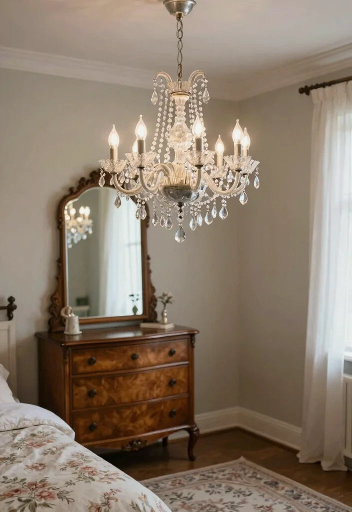 18 Small Bedroom Chandelier Ideas That Add Elegant Glow - 2. Vintage-Inspired Maria Theresa Chandelier 1