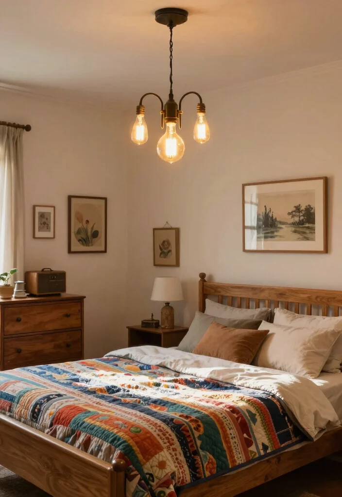 18 Small Bedroom Chandelier Ideas That Add Elegant Glow - 6. Vintage Edison Bulb Chandelier 1