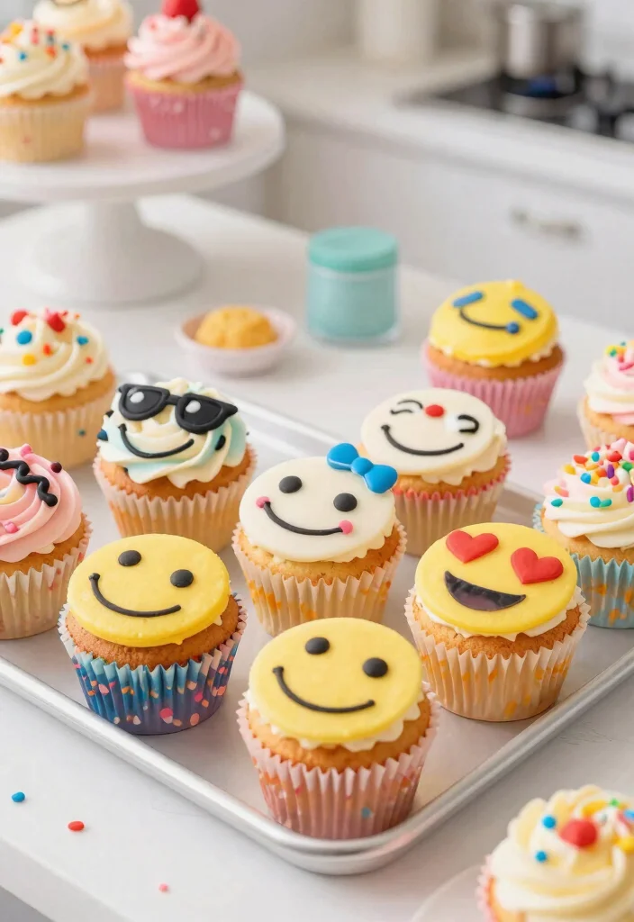 10 K-Pop Demon Hunters Cake Ideas Without Fondant Work - 3. K-Pop Emoji Cupcakes 1