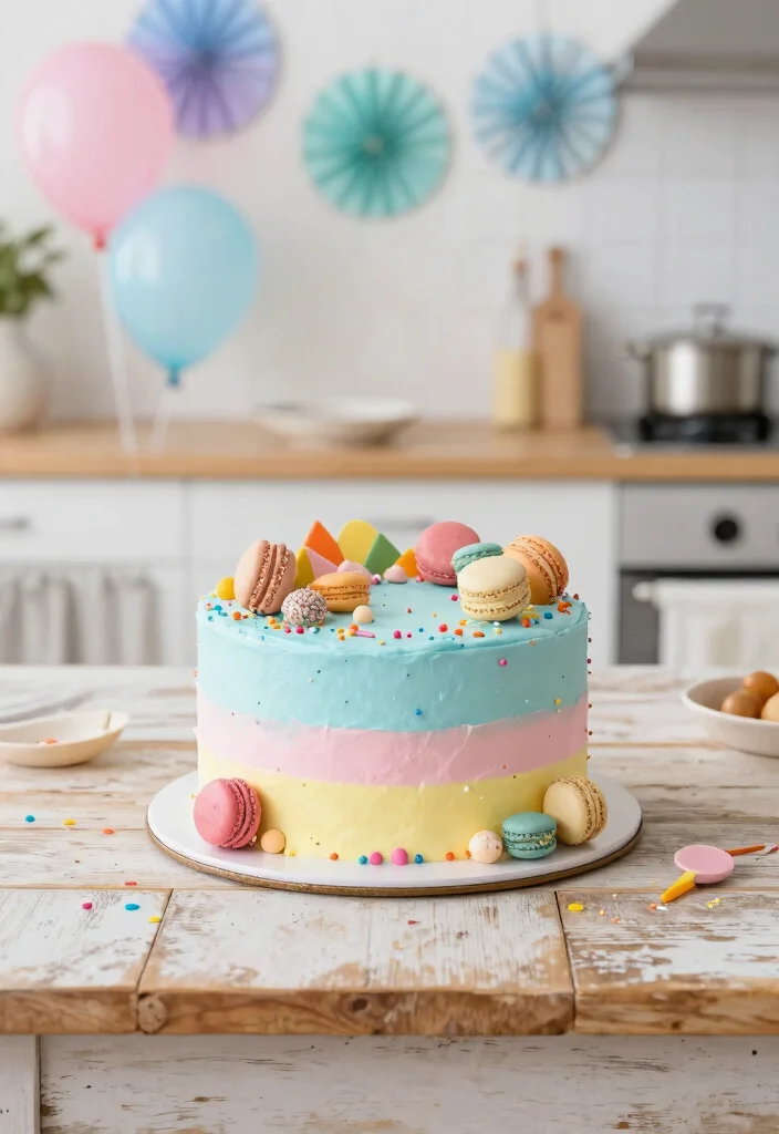 12 60th Anniversary Cake Ideas That Support Heavy Tiers - 4. Whimsical Pastels 1