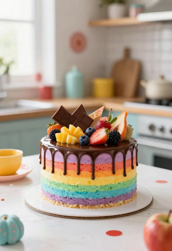 12 60th Anniversary Cake Ideas That Support Heavy Tiers - 7. Colorful Drip Cake 1