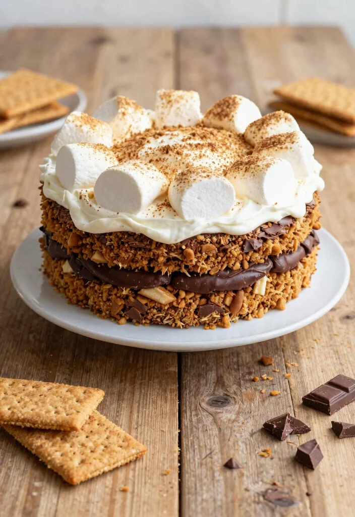 12 Boyfriend Birthday Cake Ideas That Look Masculine Without Fondant Experience - 9. S'mores Cake with Toasted Marshmallow Frosting 1