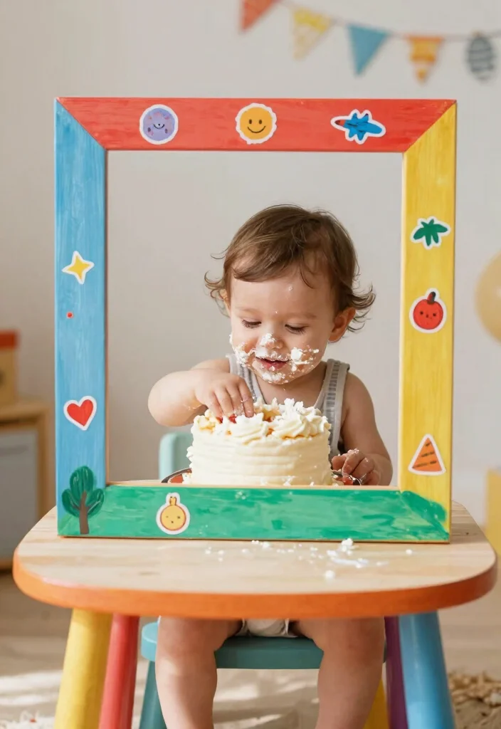 12 Cake Smash Background Ideas That Set Up in Under 10 Minutes - 11. DIY Picture Frame Setup 1