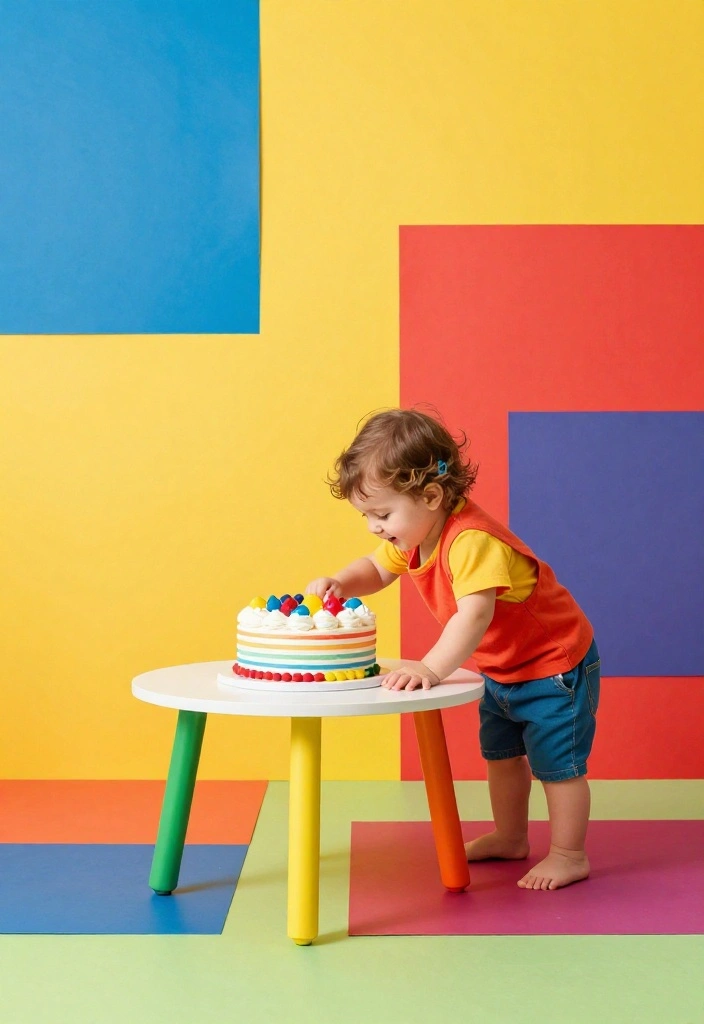 12 Cake Smash Background Ideas That Set Up in Under 10 Minutes - 6. Color-Block Background 1