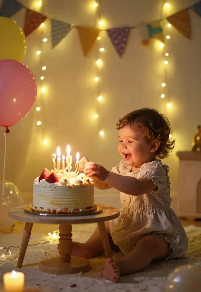 12 Cake Smash Background Ideas That Set Up in Under 10 Minutes - 7. Fairy Lights Magic 1