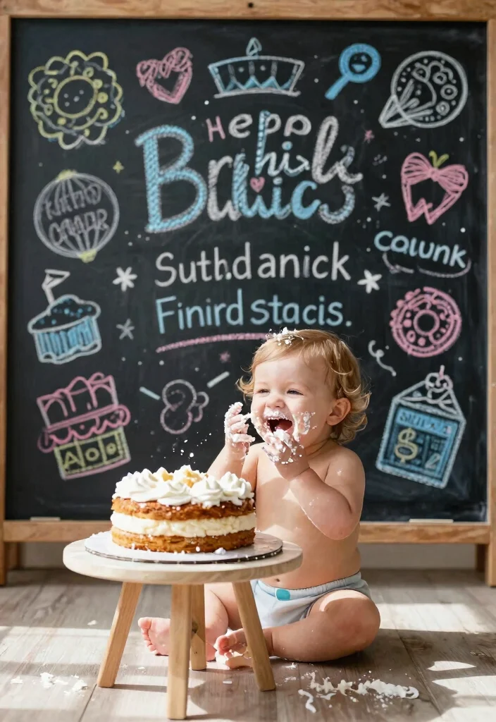 12 Cake Smash Background Ideas That Set Up in Under 10 Minutes - 9. Chalkboard Backdrop 1