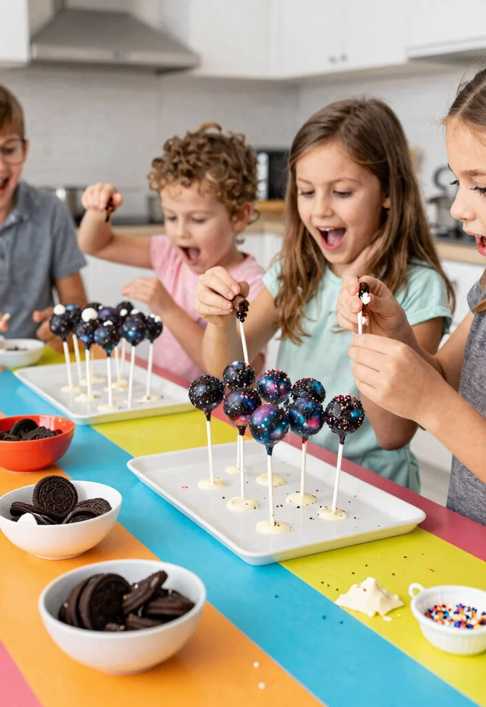 12 Galaxy Cake Pops That Hold Their Shape Without Cracking - 8. Galaxy Cookies and Cream Cake Pops 1