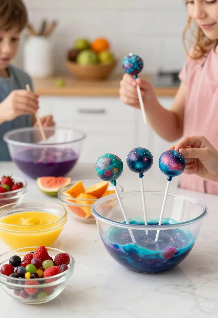 12 Galaxy Cake Pops That Hold Their Shape Without Cracking - 9. Galaxy Fruit Cake Pops 1
