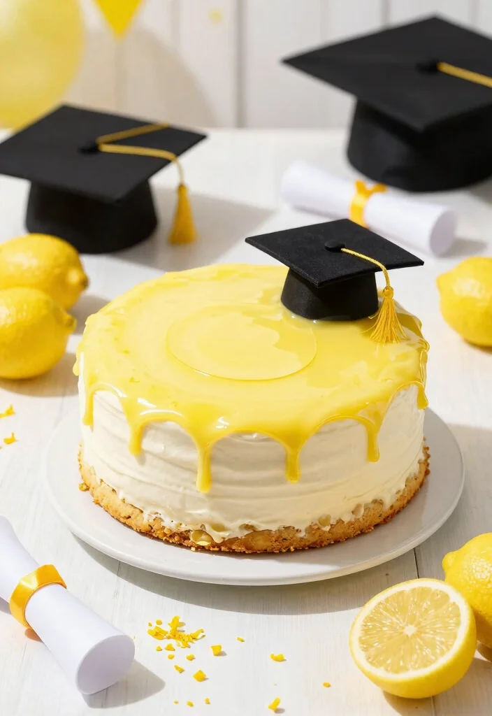 12 Graduation Cookie Cake Ideas That Hold Together When Sliced - 4. Lemon Zest Graduation Cookie Cake 1