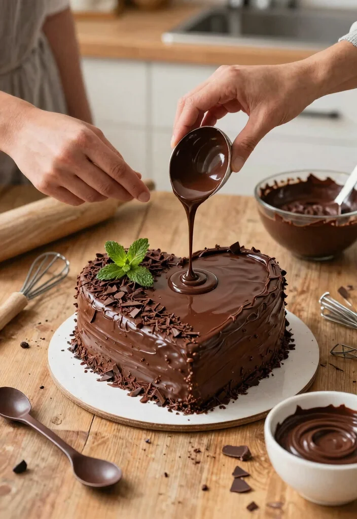 12 Heart Shape Cake Designs That Don't Crack at the Point - 2. Chocolate Ganache Heart Cake 1