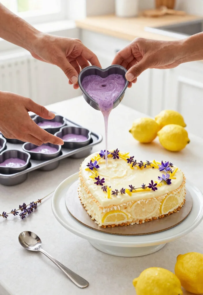 12 Heart Shape Cake Designs That Don't Crack at the Point - 6. Lemon Lavender Heart Cake 1