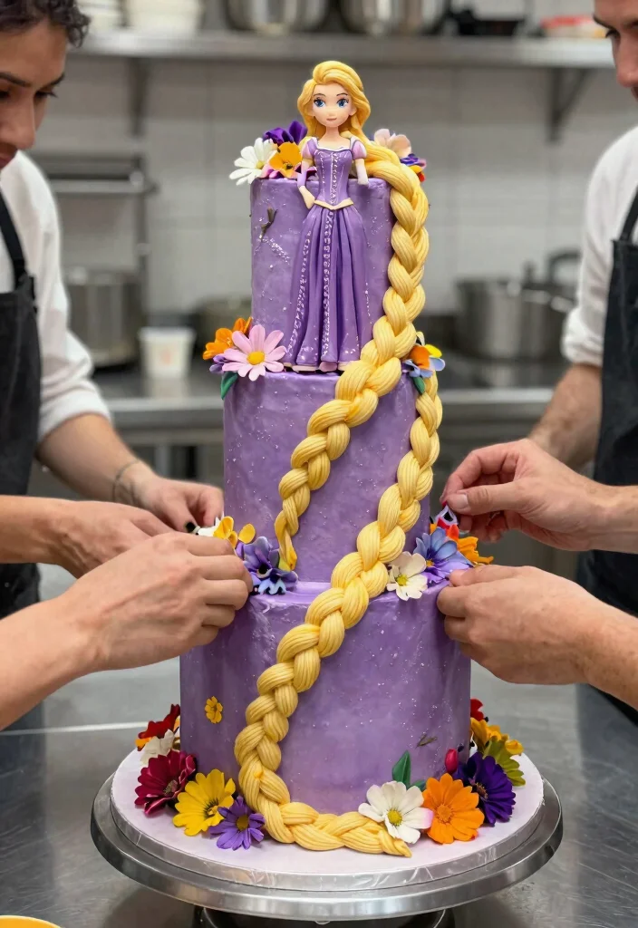12 Tangled Birthday Cake Ideas With Braids That Stay Twisted - 2. Princess Rapunzel's Tower Cake 1