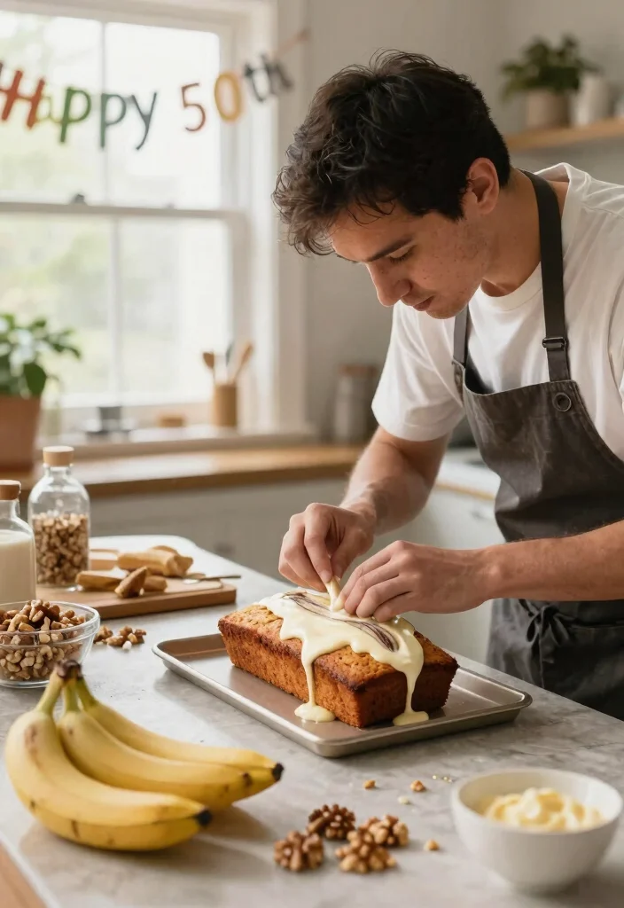 14 50th Birthday Cake for Men Ideas That Skip the Fondant - 5. Banana Bread Cake 1
