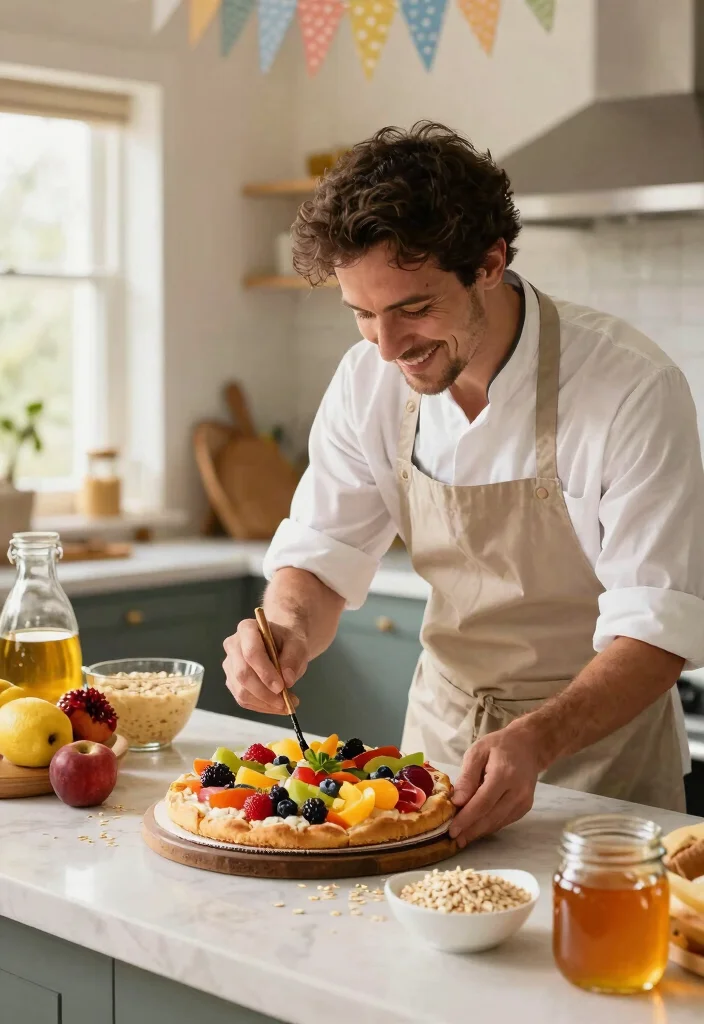 14 50th Birthday Cake for Men Ideas That Skip the Fondant - 9. Healthy Fruit Pizza Cake 1