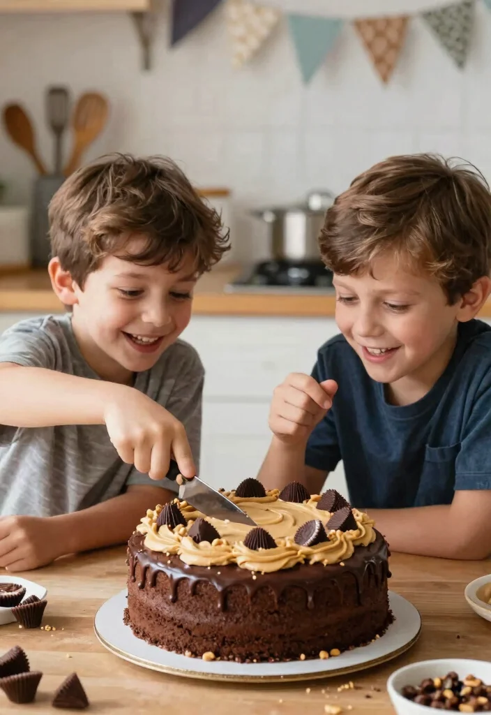 14 Cake Ideas for Brother That Don't Need Piping Skills - 10. Peanut Butter Chocolate Cake 1