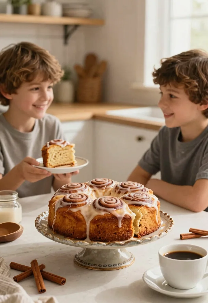 14 Cake Ideas for Brother That Don't Need Piping Skills - 11. Cinnamon Roll Cake 1