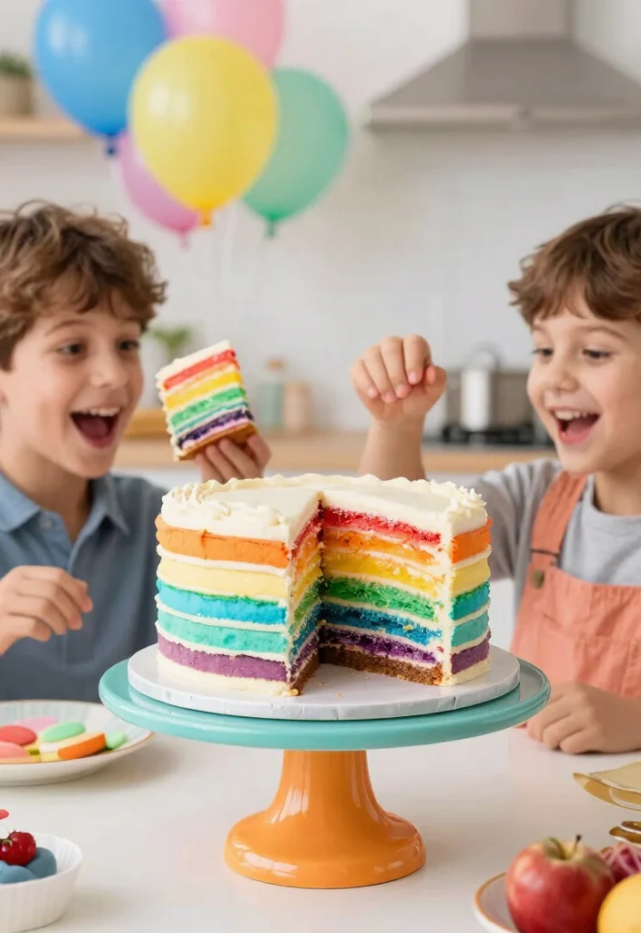 14 Cake Ideas for Brother That Don't Need Piping Skills - 7. Rainbow Layer Cake 1