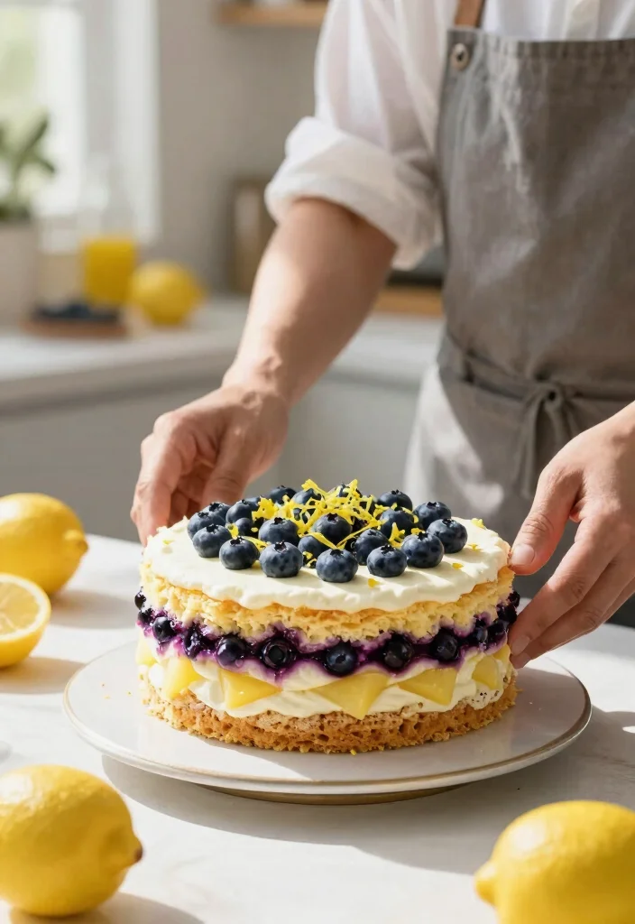 14 Cloud Cake Ideas That Hold Shape Without Buttercream Melting - 12. Blueberry Lemon Cloud Cake 1