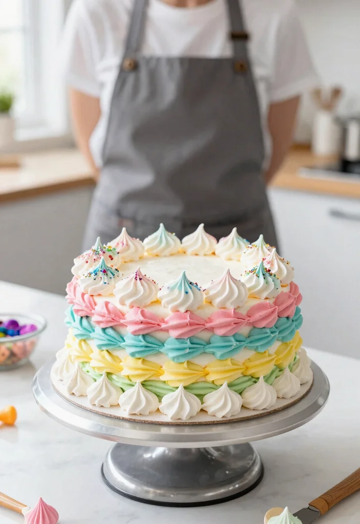 14 Cloud Cake Ideas That Hold Shape Without Buttercream Melting - 2. Rainbow Meringue Cloud Cake 1