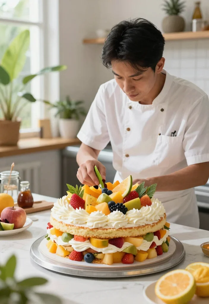 14 Cloud Cake Ideas That Hold Shape Without Buttercream Melting - 8. Tropical Fruit Cloud Cake 1