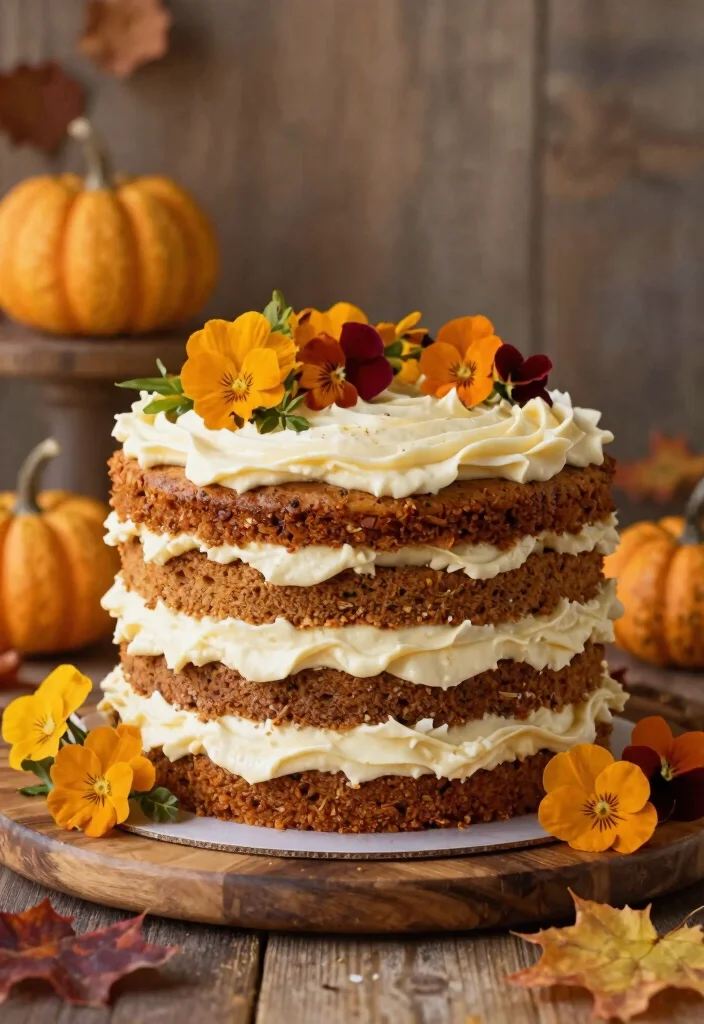 14 Fall Wedding Cake Ideas With Autumn Colors That Don't Bleed Between Tiers - 3. Spice Cake with Maple Buttercream 1