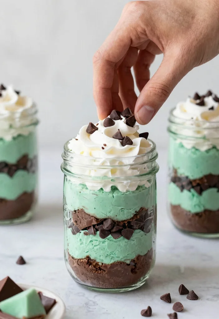 14 Jar Cake Ideas That Layer Without Tipping During Transport - 10. Mint Chocolate Chip Cake in a Jar 1