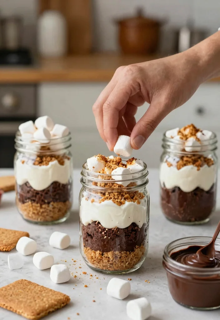 14 Jar Cake Ideas That Layer Without Tipping During Transport - 11. S'mores Cake in a Jar 1