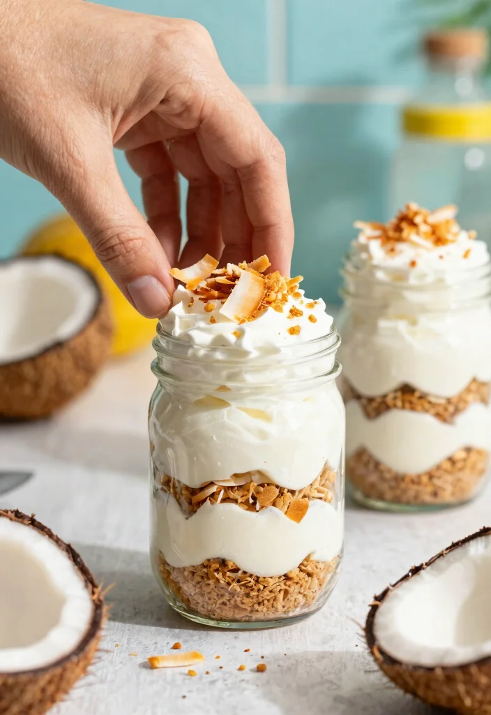 14 Jar Cake Ideas That Layer Without Tipping During Transport - 8. Coconut Cream Pie in a Jar 1