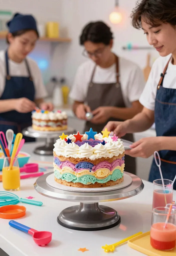 14 Space Cake Ideas With Details That Don't Slide Off - 14. Cosmic Ice Cream Cake 1