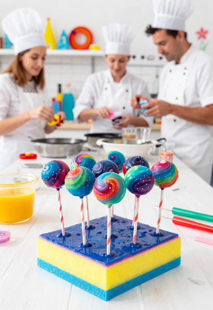 14 Space Cake Ideas With Details That Don't Slide Off - 4. Nebula Cake Pops 1