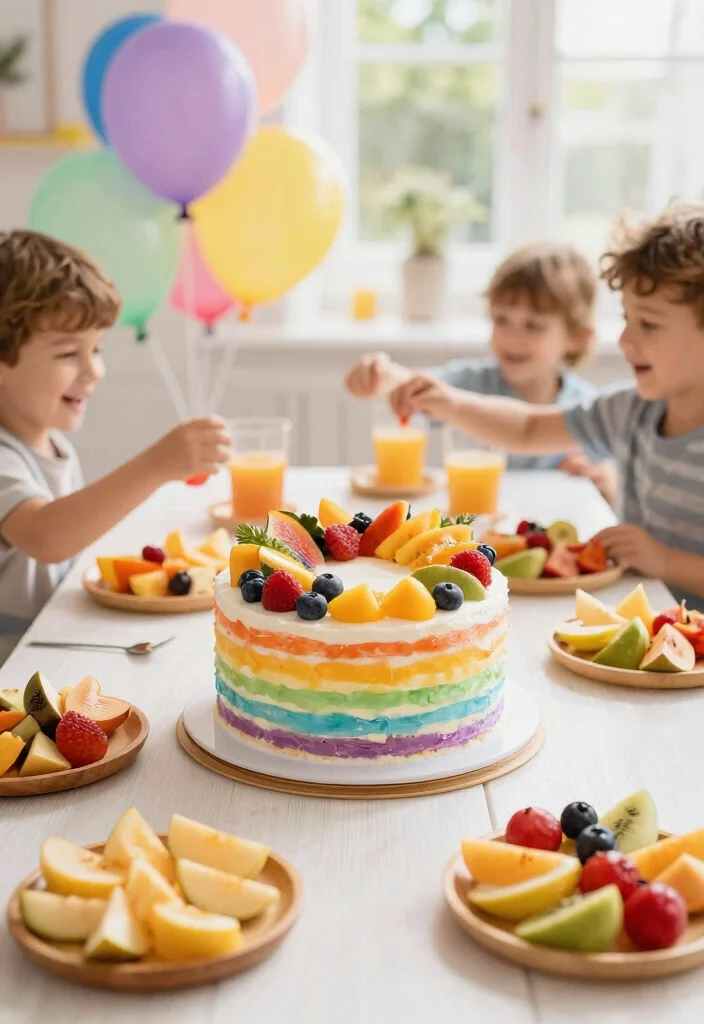 15 Birthday Cake for 2 Year Boy Ideas He Can Eat With His Hands - 1. Rainbow Fruit Cake 1
