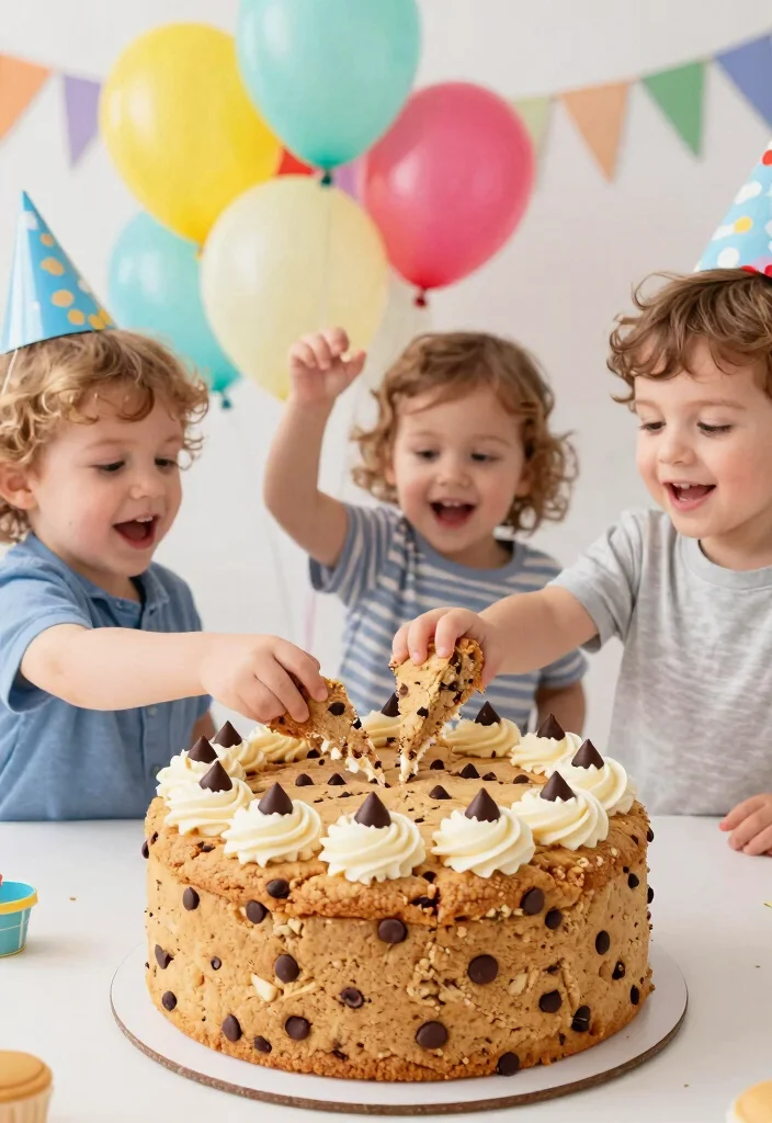 15 Birthday Cake for 2 Year Boy Ideas He Can Eat With His Hands - 15. Chocolate Chip Cookie Cake 1
