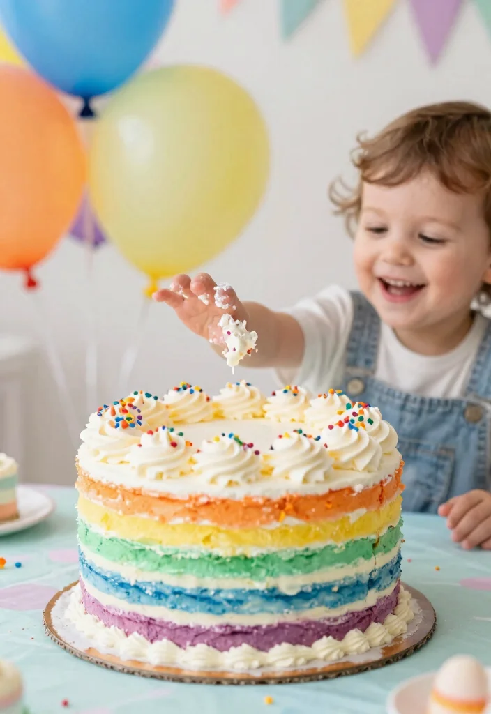 15 Cake Smash Cakes That Survive Being Grabbed and Squeezed - 1. Rainbow Whipped Cream Delight 1