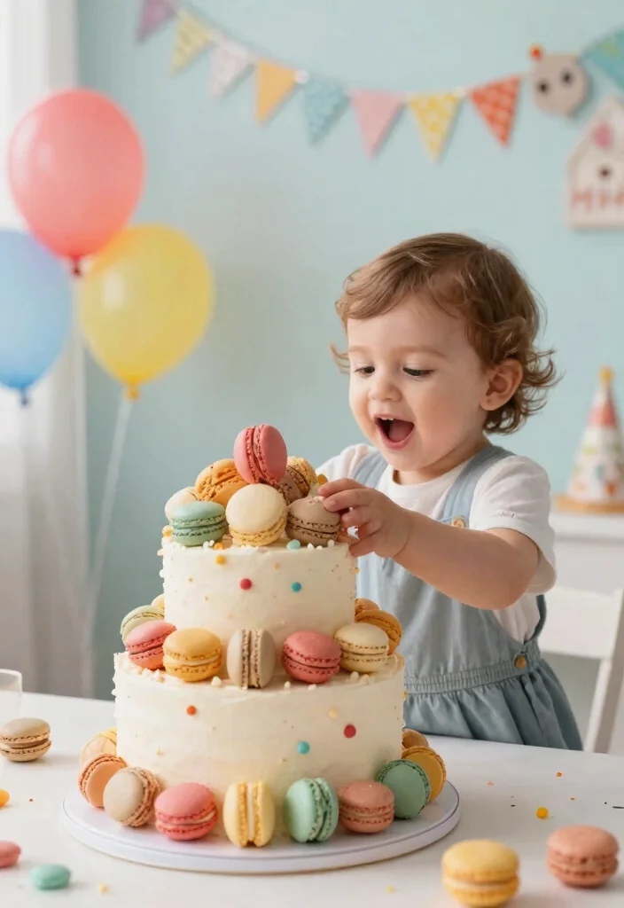 15 Cake Smash Cakes That Survive Being Grabbed and Squeezed - 13. Macaron Wonderland Cake 1