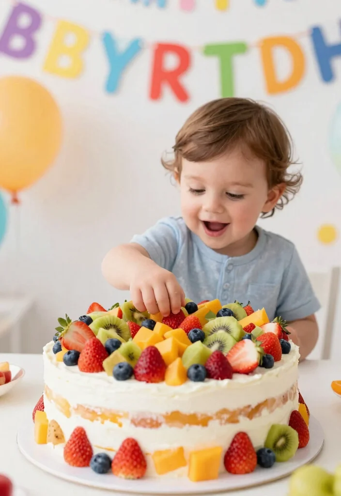 15 Cake Smash Cakes That Survive Being Grabbed and Squeezed - 3. Fruity Fun Smash Cake 1