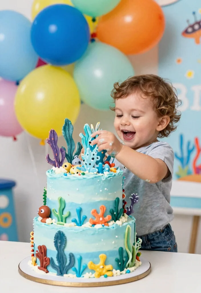 15 Cake Smash Cakes That Survive Being Grabbed and Squeezed - 6. Under the Sea Cake 1