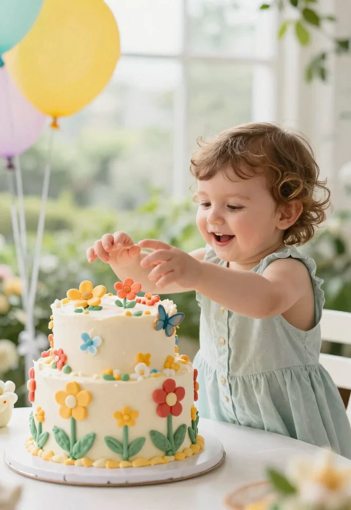 15 Cake Smash Cakes That Survive Being Grabbed and Squeezed - 7. Garden Flower Cake 1