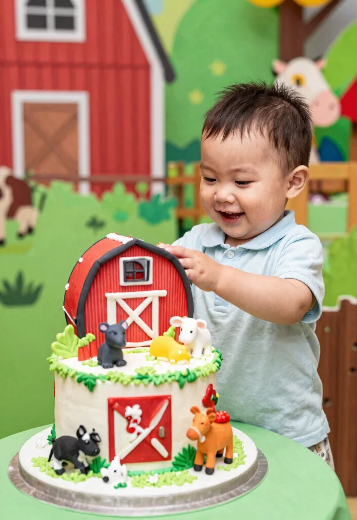 15 Cake Smash Cakes That Survive Being Grabbed and Squeezed - 9. Farm Animal Cake 1