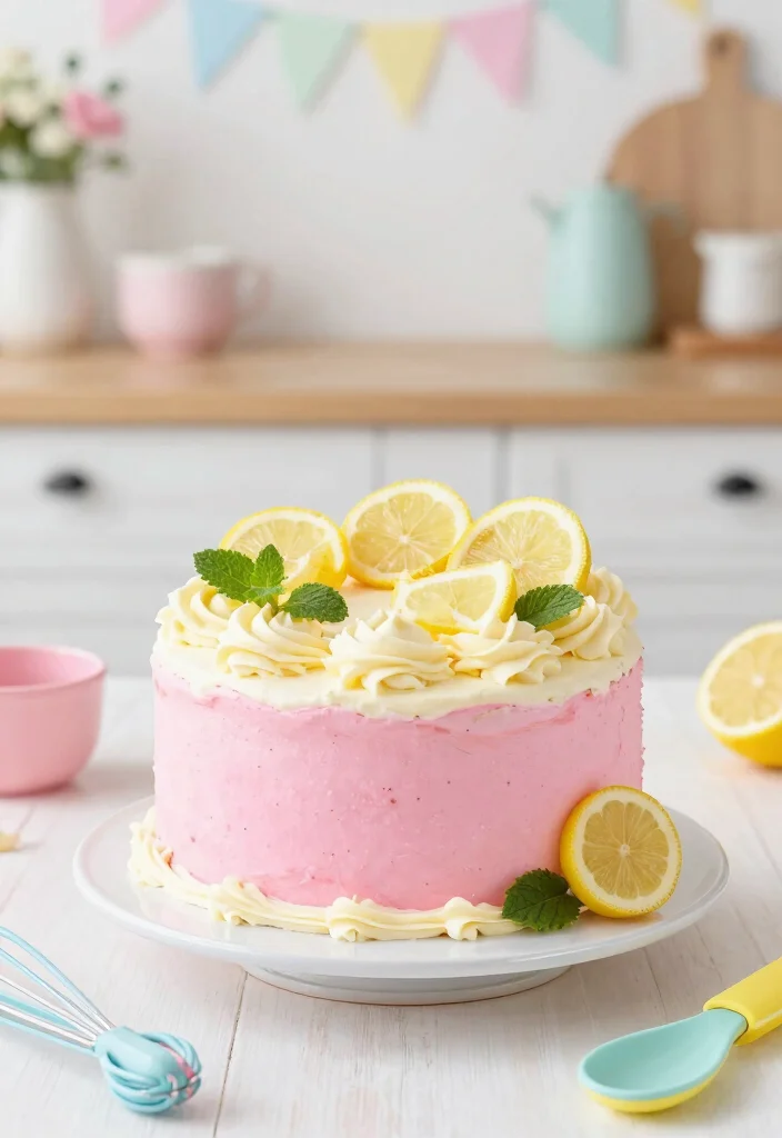 15 Pink Birthday Cake Ideas That Stay True Color Without Bleeding Into White Layers - 10. Pink Lemonade Cake 1