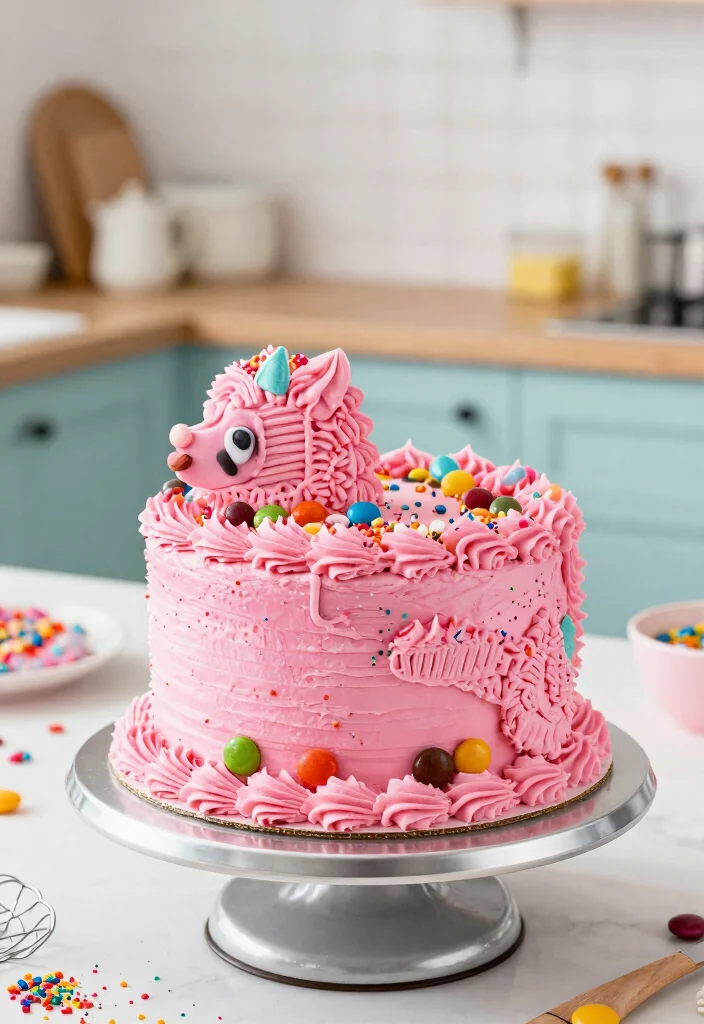 15 Pink Birthday Cake Ideas That Stay True Color Without Bleeding Into White Layers - 15. Pink Piñata Cake 1