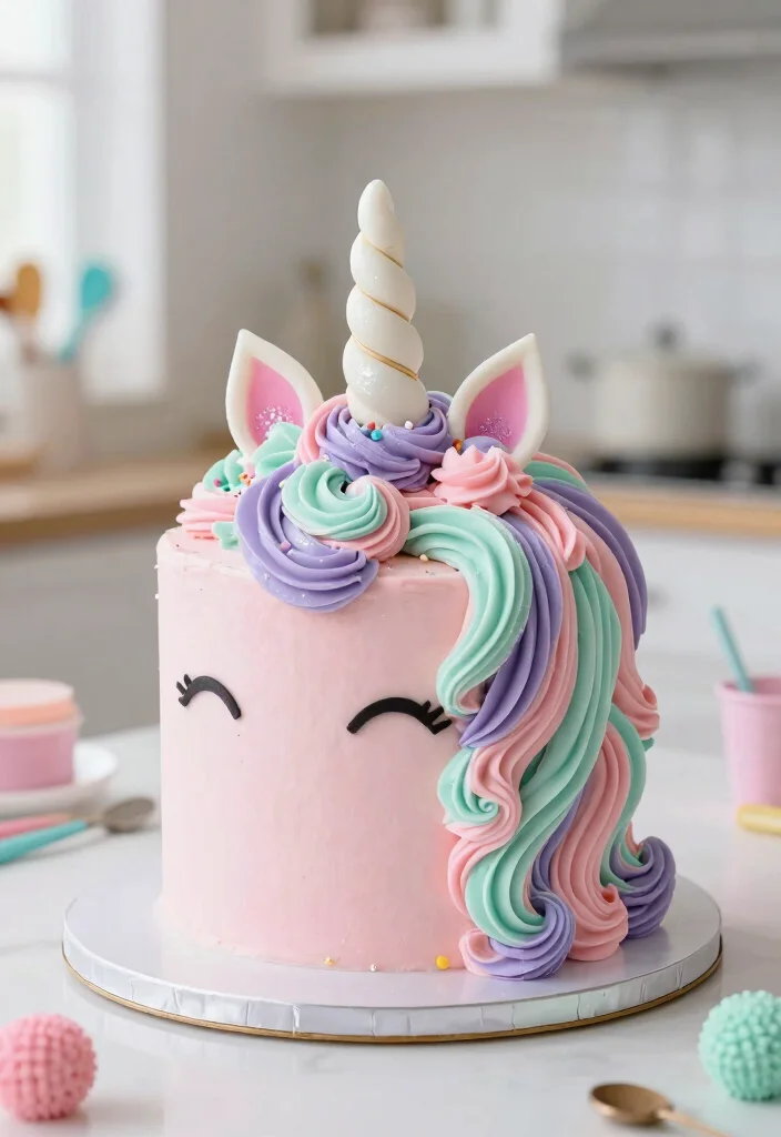 15 Pink Birthday Cake Ideas That Stay True Color Without Bleeding Into White Layers - 6. Unicorn Dreams 1
