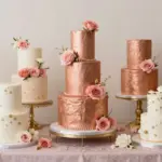 15 Rose Gold Wedding Cake Ideas With Metallic Finish Without Airbrushing