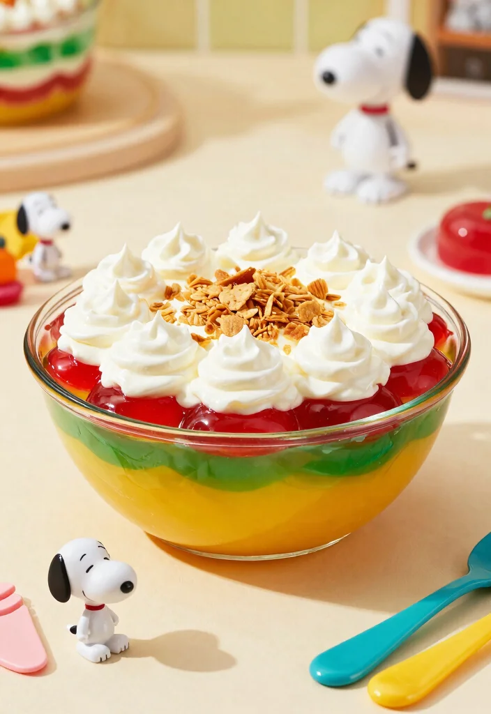 15 Snoopy Birthday Cake Ideas That Don't Need Drawing Skills - 1. Snoopy Layered Jelly Cake 1