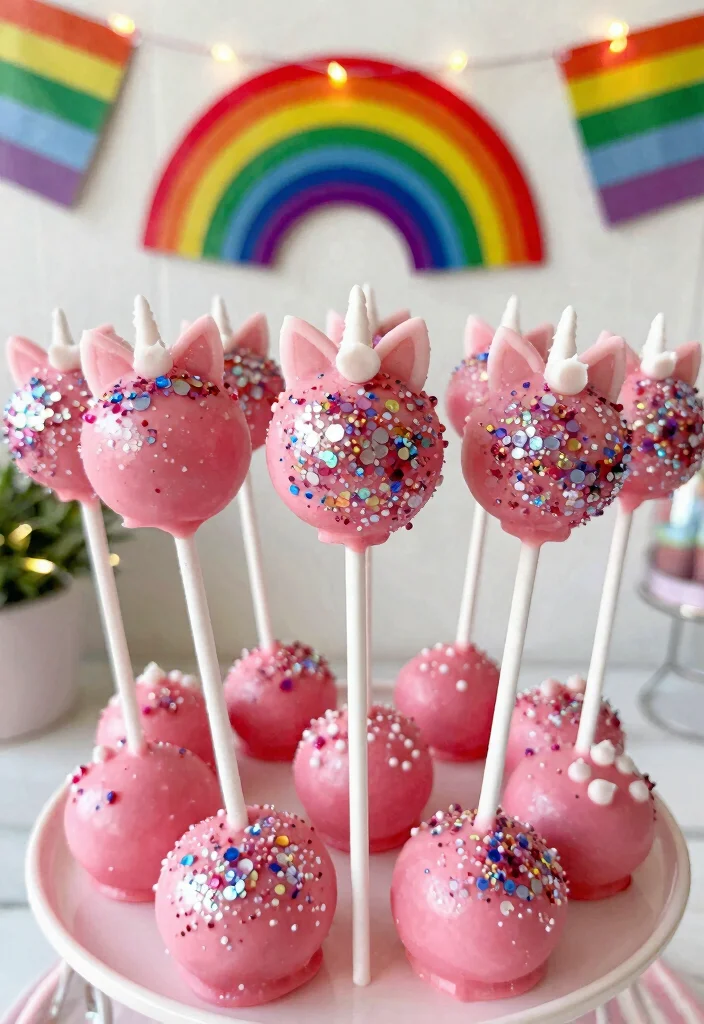 15 Unicorn Cake Pops That Stay on the Stick Until Eaten - 1. Sparkling Unicorn Delight 1