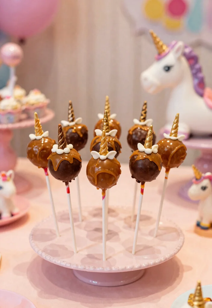 15 Unicorn Cake Pops That Stay on the Stick Until Eaten - 12. Caramel Unicorn Pops 1