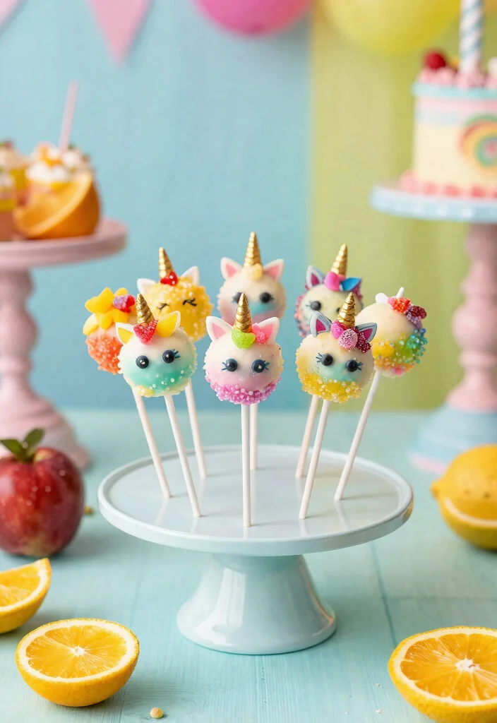15 Unicorn Cake Pops That Stay on the Stick Until Eaten - 15. Sparkling Fruit Unicorn Pops 1