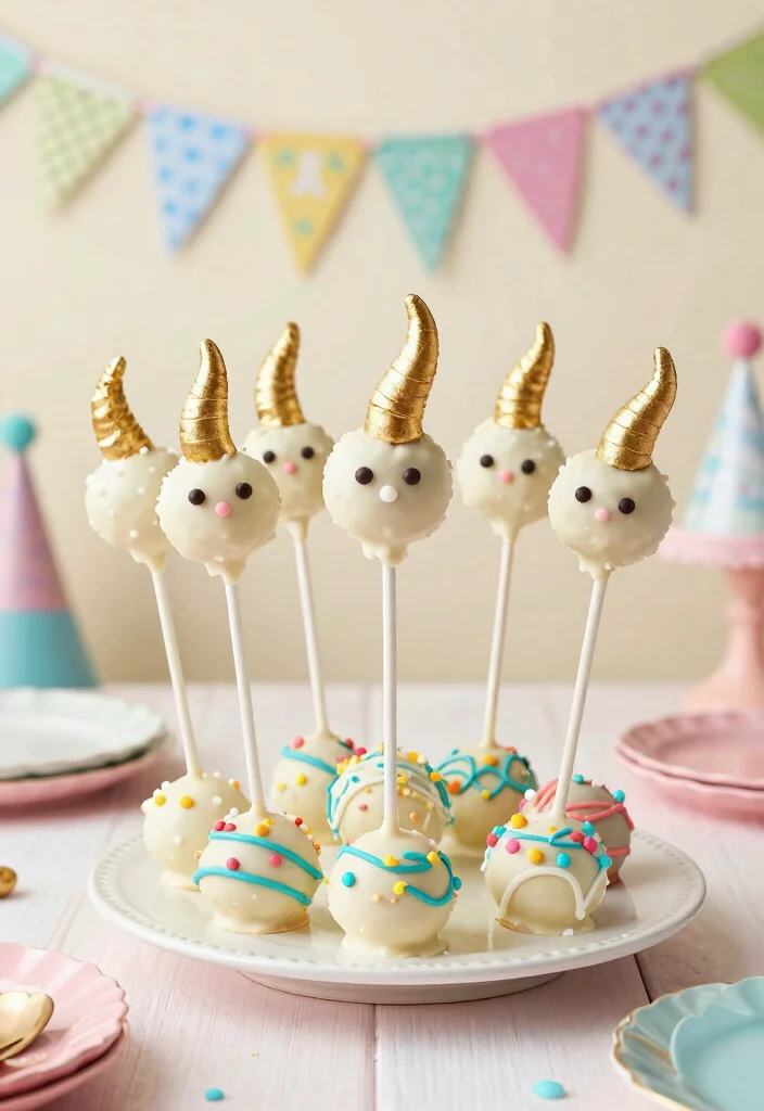15 Unicorn Cake Pops That Stay on the Stick Until Eaten - 3. Magical Horn Pops 1